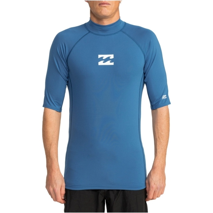 2026 Billabong Mens Wave All Day Short Sleeve Rash Vest EBYWR00101 - Dark Blue